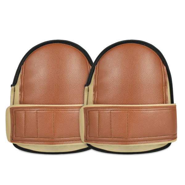 Safety Knee Pads for Work Super Soft Leather Knee Protector For Construction, Garden, Clean, Floor and Garage, Large Size in Pairs (Dark Khaki)