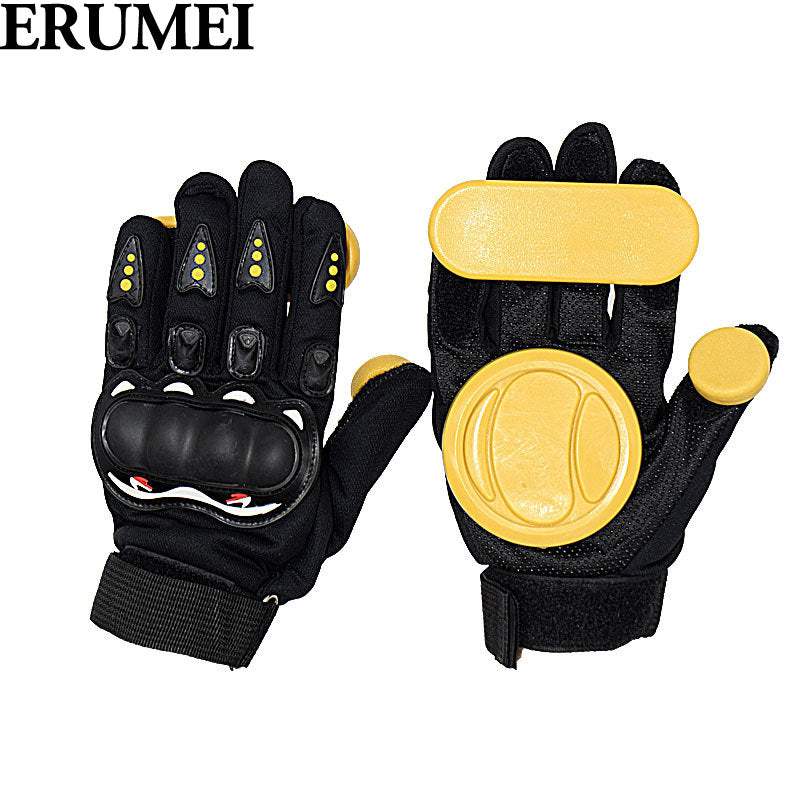 ERUMEI Skateboard Gloves With Sliders Standard Long Board Road Downhill Brake Slide Gloves