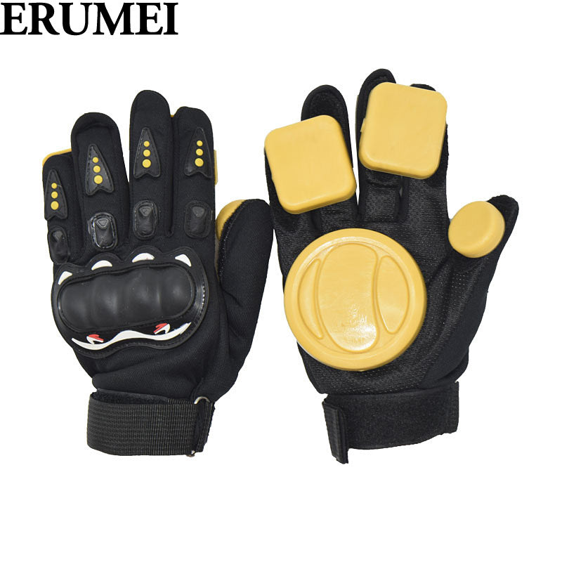 ERUMEI Skateboard Gloves With Sliders Standard Long Board Road Downhill Brake Slide Gloves