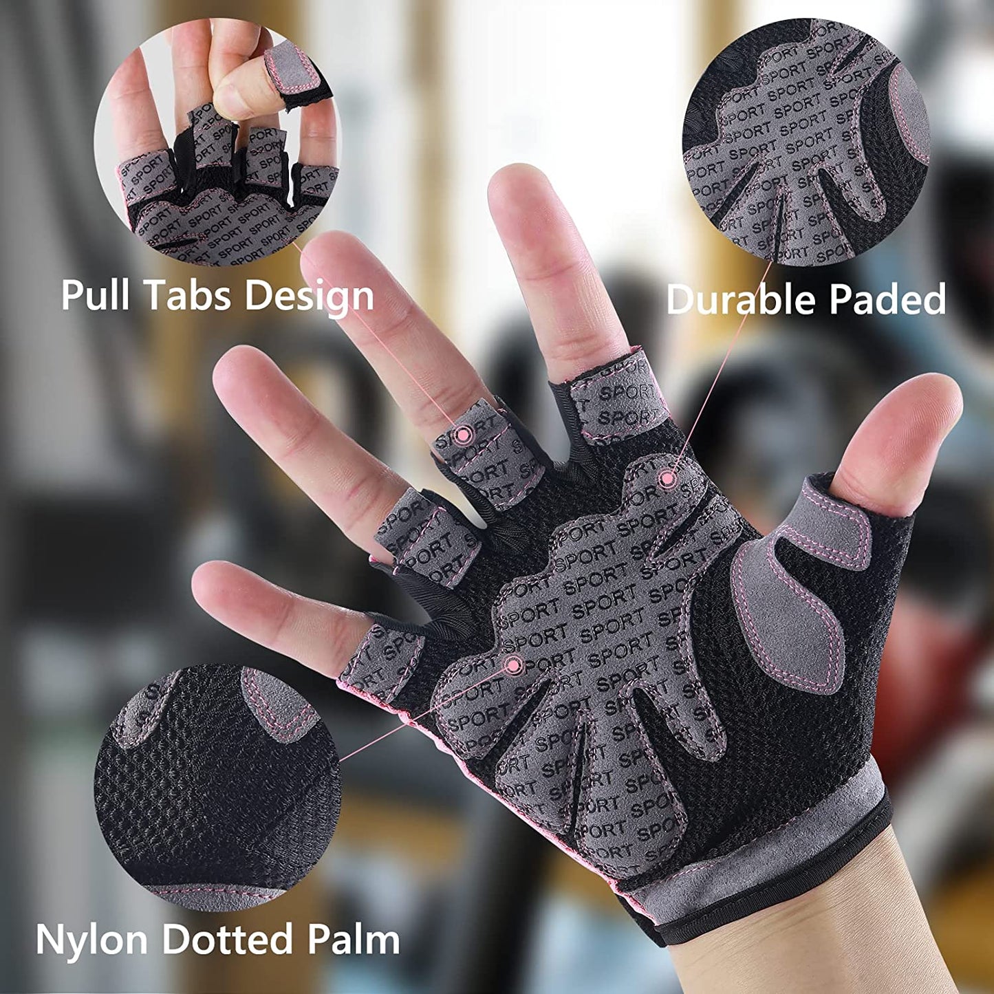 CTHOPER Weight Lifting Gloves for Men Women Gym Gloves with Anti Slip Palm Protection Breathable Gloves for Workout Training