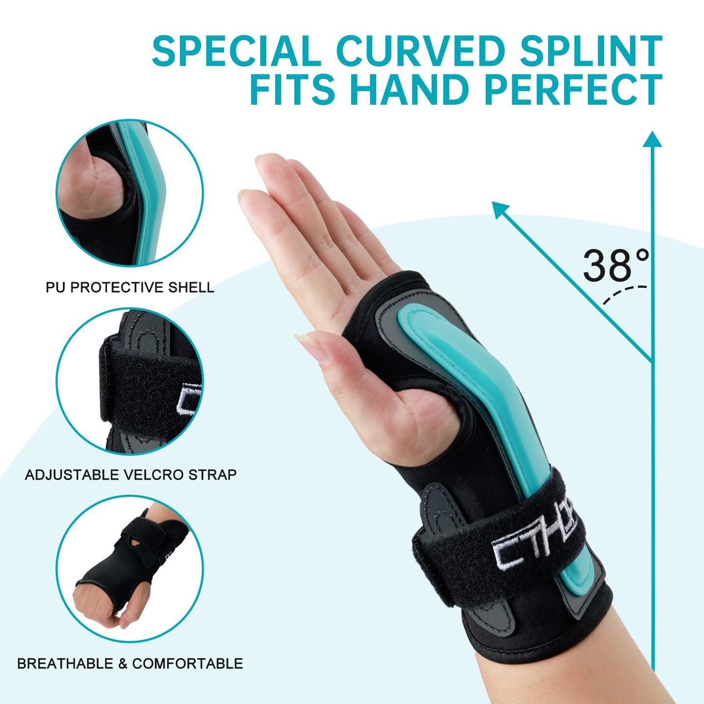 CTHOPER Wrist Guards Hand Protector for Snowboarding, Skiing, Skateboarding, Rollerblade, Adults/Kids/Youth Sports Wrist Brace