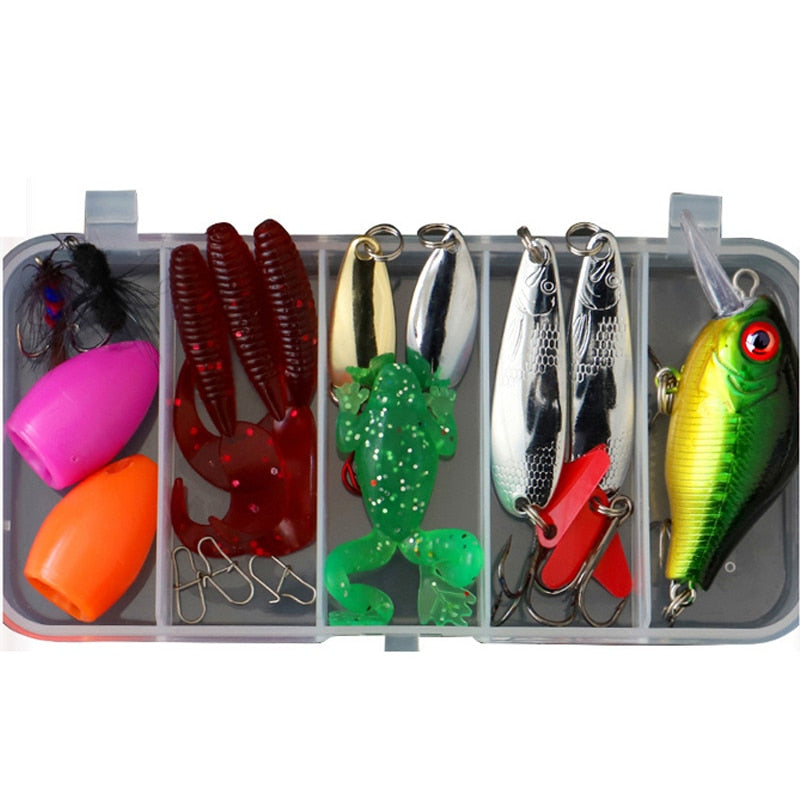 CTHOPER Kit Fishing Lures Set Hard Artificial Wobblers Metal Jig Spoons Soft Lure Fishing Silicone Bait Fishing Tackle Accessories Pesca