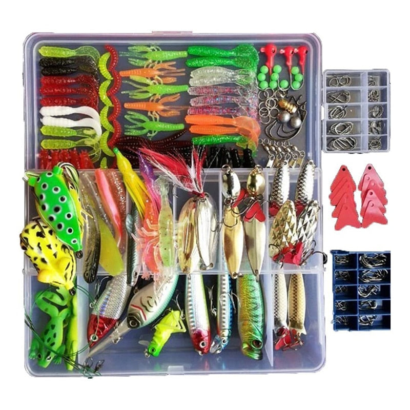 CTHOPER Kit Fishing Lures Set Hard Artificial Wobblers Metal Jig Spoons Soft Lure Fishing Silicone Bait Fishing Tackle Accessories Pesca