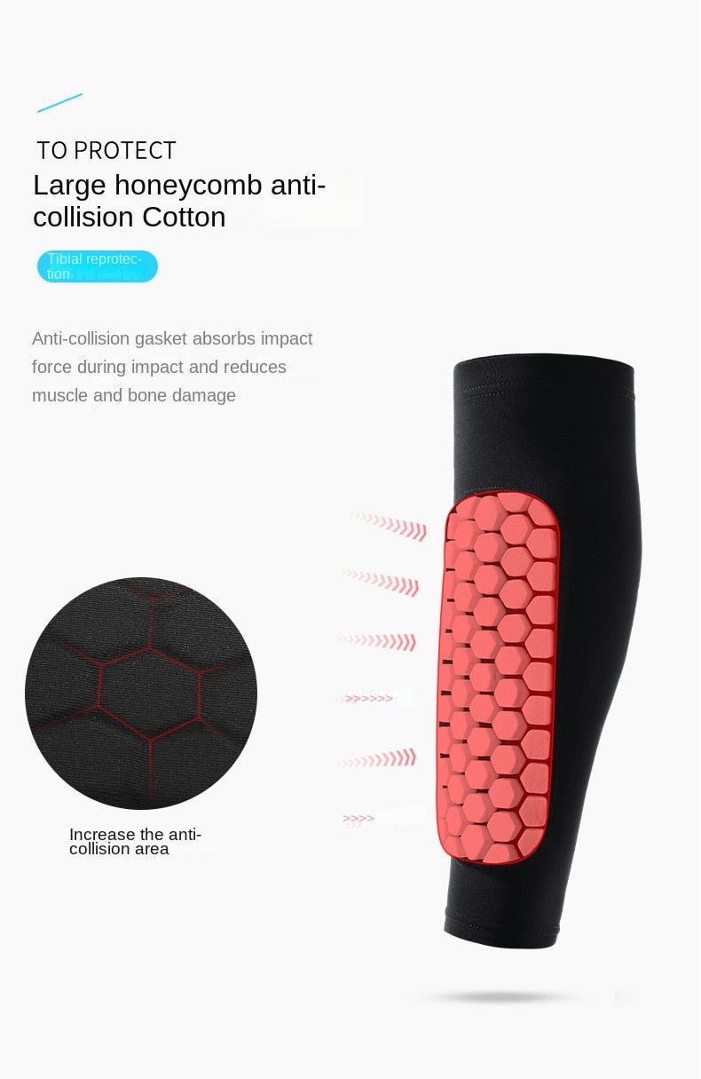 CTHOPER Honeycomb Soccer Shin Guards Football Shields Sports Legging Shinguards Leg Sleeves Protective Gear Shank Protector 1 PC