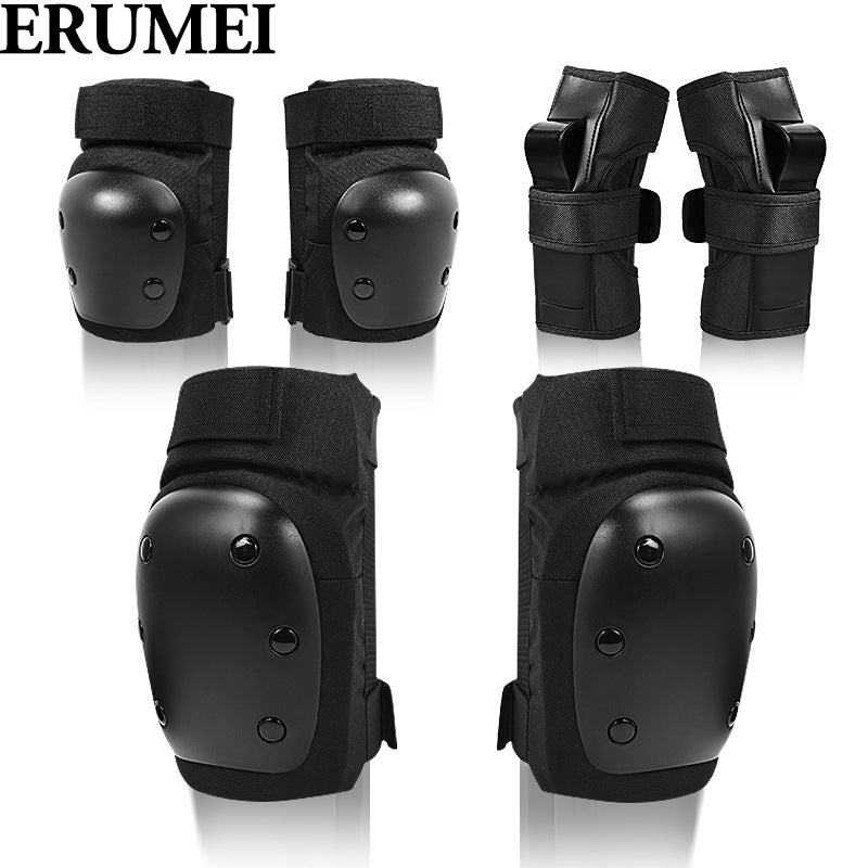 ERUMEI 6pcs Elbow Pads Wrist Pads Knee Pads for Outdoor Sports Protection Kit Inline Speed Skating Racing Bike Skateboard