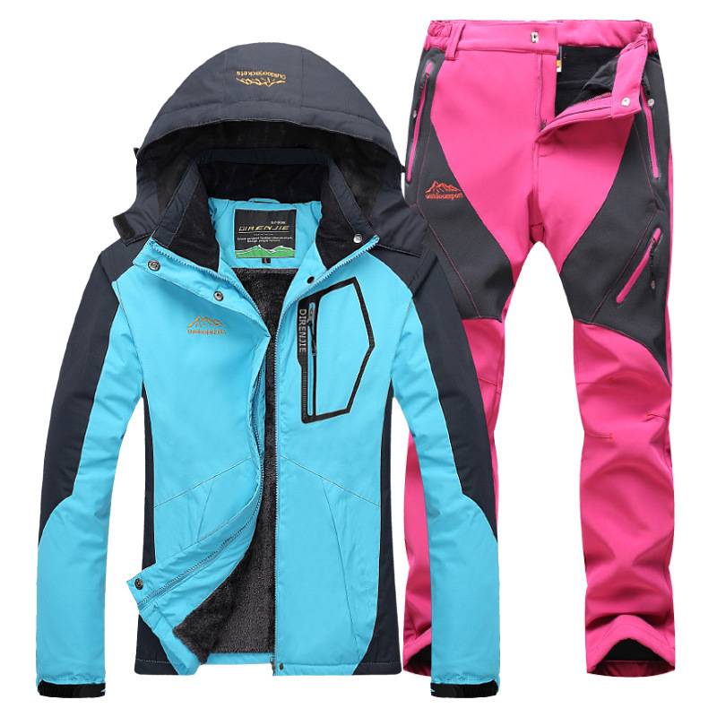 Women's Winter Skiing Waterproof Jackets and Pants Set - CTHOPER