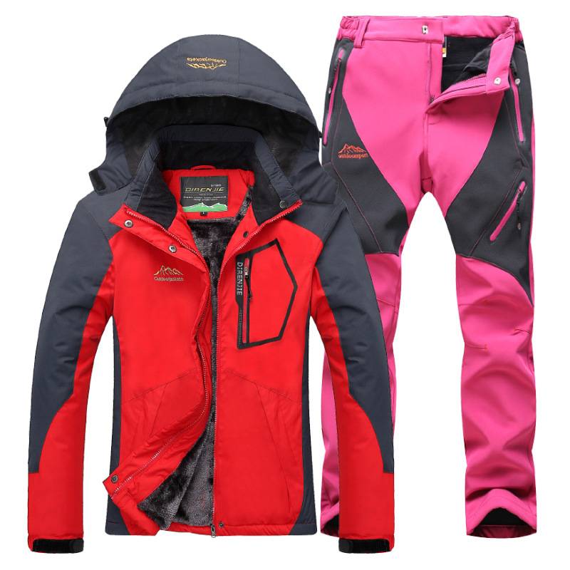 Women's Winter Skiing Waterproof Jackets and Pants Set - CTHOPER