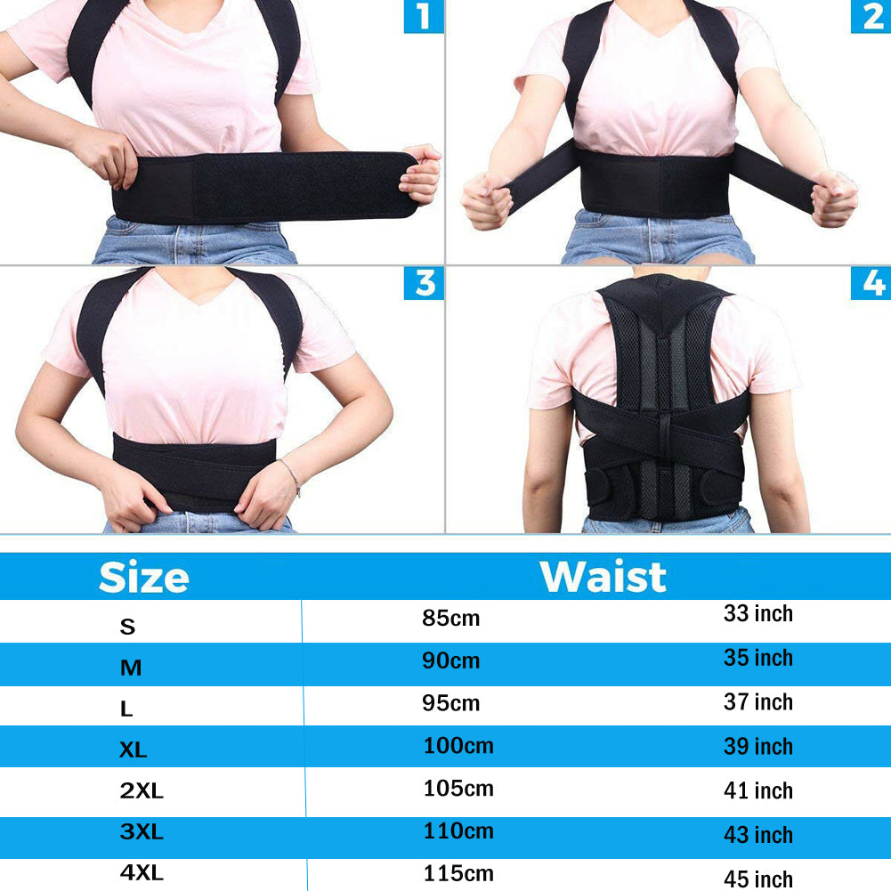 Adjustable Posture Corrector Back Support Shoulder Strong Brace Corset Back Belt