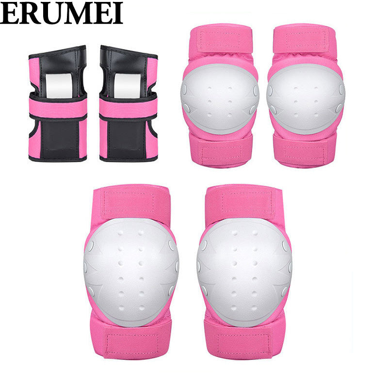 ERUMEI 6pcs Elbow Pads Wrist Pads Knee Pads for Outdoor Sports Protection Kit Inline Speed Skating Racing Bike Skateboard