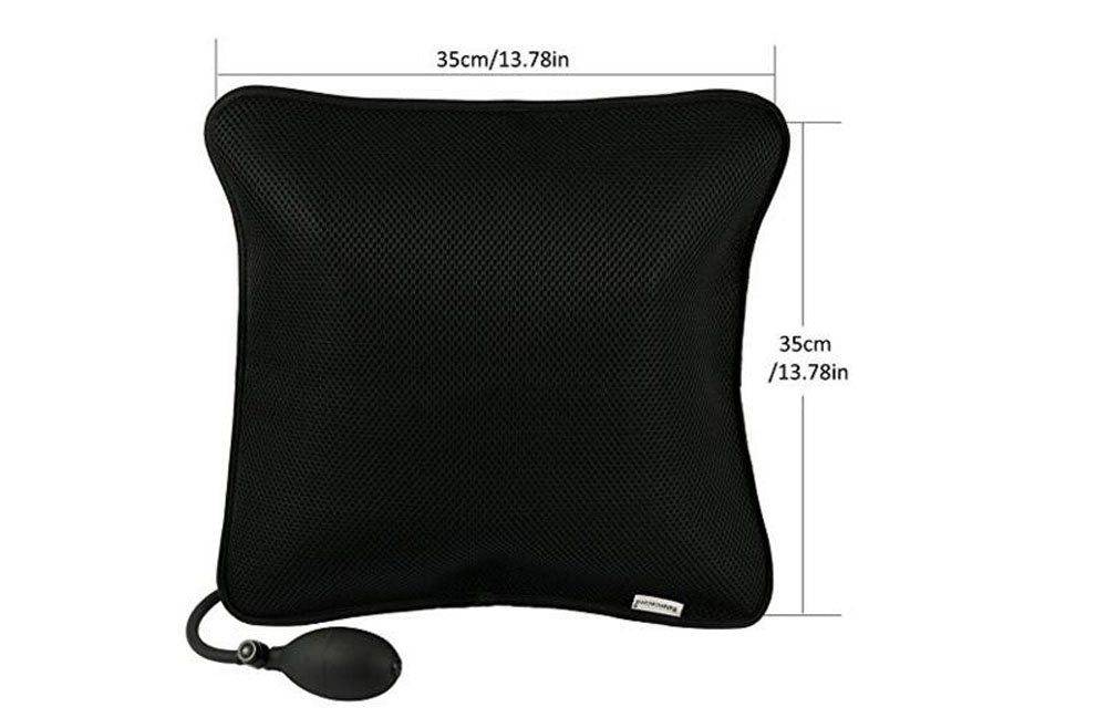 Lumbar Support Inflatable Cushion Backrest Portable Pillow with Pump for Car, Office Chair, Home, Travel, Camping - CTHOPER