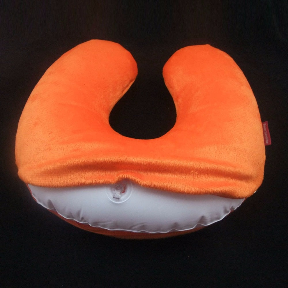 1PC New U Shaped Travel Pillow Car Air Flight Inflatable Pillows Neck Support Headrest Cushion Soft Nursing Cushion Black