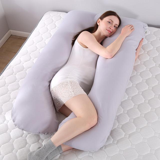 100% Cotton Full Body Pillow for Pregnant Women U Shape Pregnancy Pillow Sleeping Support Maternity Pillow for Side Sleepers