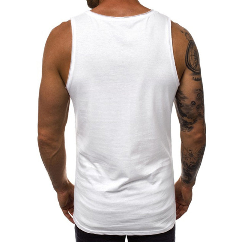 Men's Skull Print Comfortable Tank Top - CTHOPER