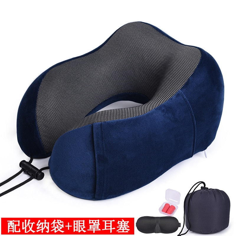 U Shaped Memory Foam Neck Pillows Soft Travel Pillow Massage Neck Pillow Sleeping Airplane Pillow Cervical Healthcare Bedding