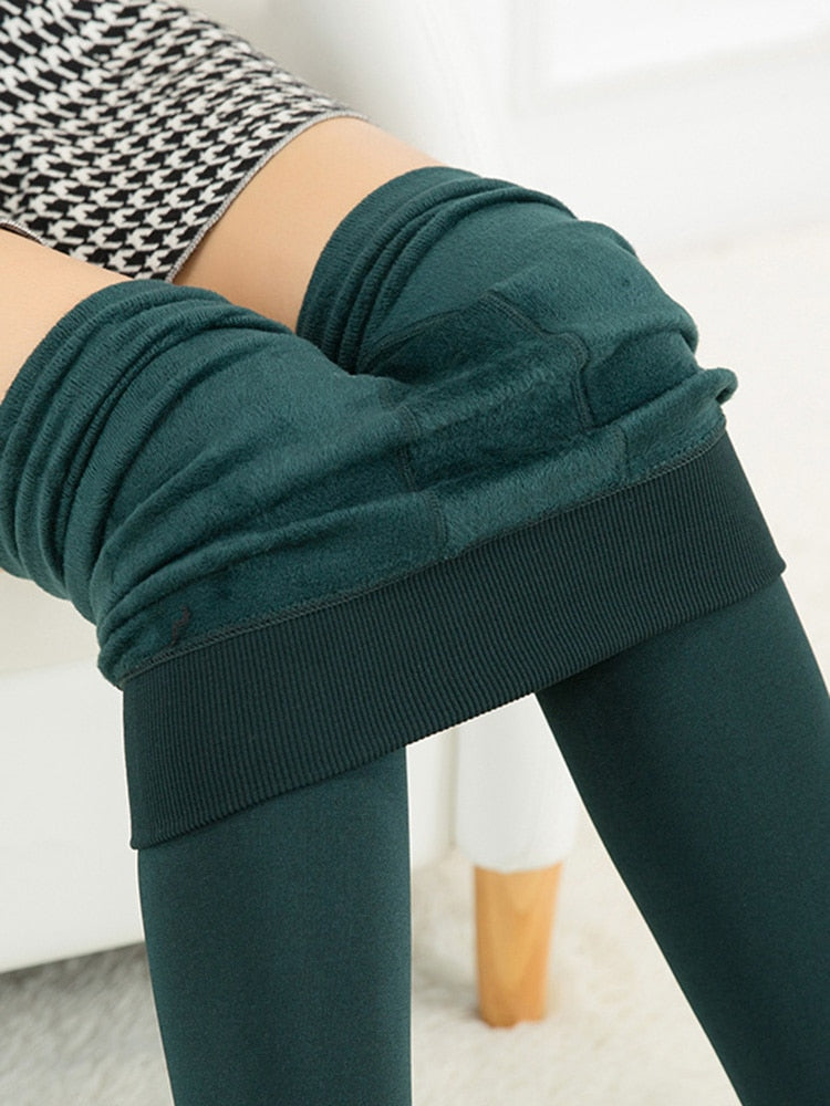 Winter Leggings Knitting Velvet Casual Legging New High Elastic Thicken Lady's Warm Black Pants Skinny Pants For Women Leggings