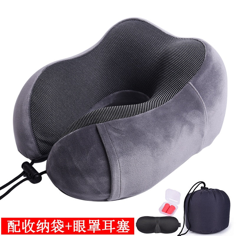 U Shaped Memory Foam Neck Pillows Soft Travel Pillow Massage Neck Pillow Sleeping Airplane Pillow Cervical Healthcare Bedding