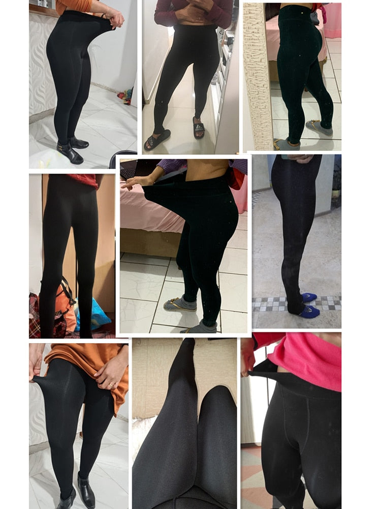 Winter Leggings Knitting Velvet Casual Legging New High Elastic Thicken Lady's Warm Black Pants Skinny Pants For Women Leggings