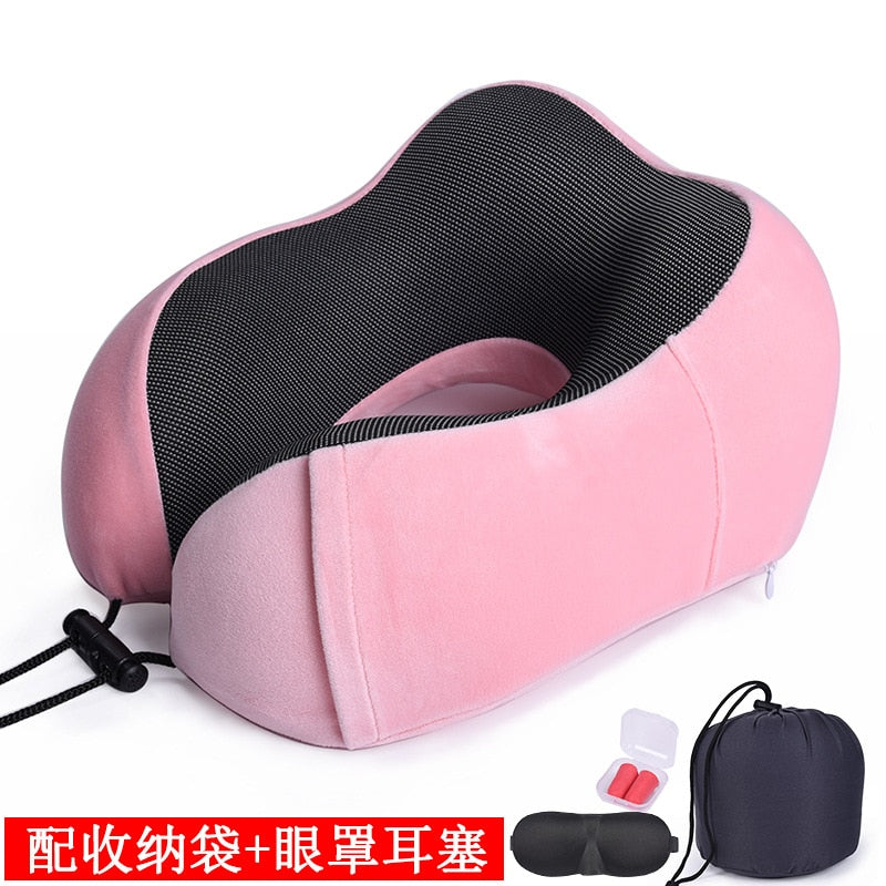 U Shaped Memory Foam Neck Pillows Soft Travel Pillow Massage Neck Pillow Sleeping Airplane Pillow Cervical Healthcare Bedding