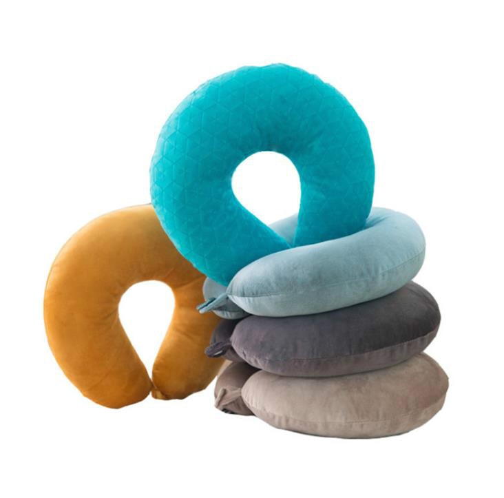 U Shaped Memory Foam Neck Pillows Soft Travel Pillow Massage Neck Pillow Sleeping Airplane Pillow Cervical Healthcare Bedding