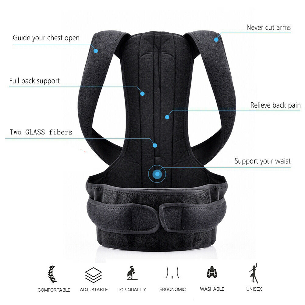 Adjustable Posture Corrector Back Support Shoulder Strong Brace Corset Back Belt