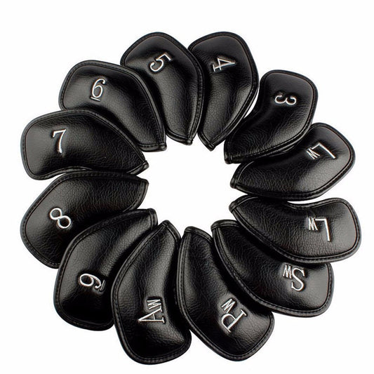 12PCS/Set Exquisite PU Golf Club Iron Head Covers Protector Sets Accessories - CTHOPER