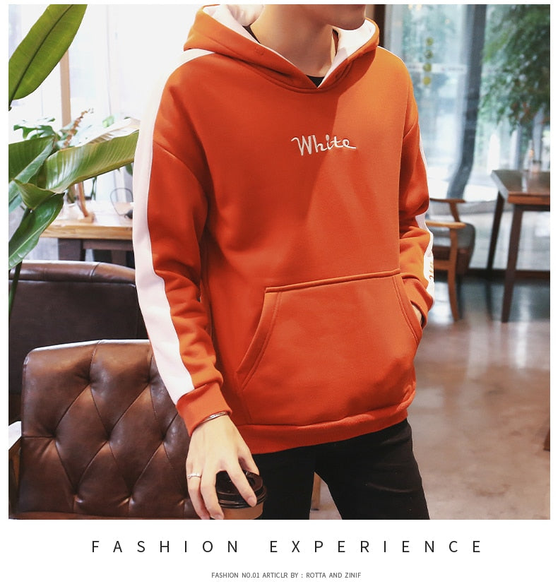 Men Fashion Embroidery Plus Size Pullover Hoodies Sweatshirt - CTHOPER