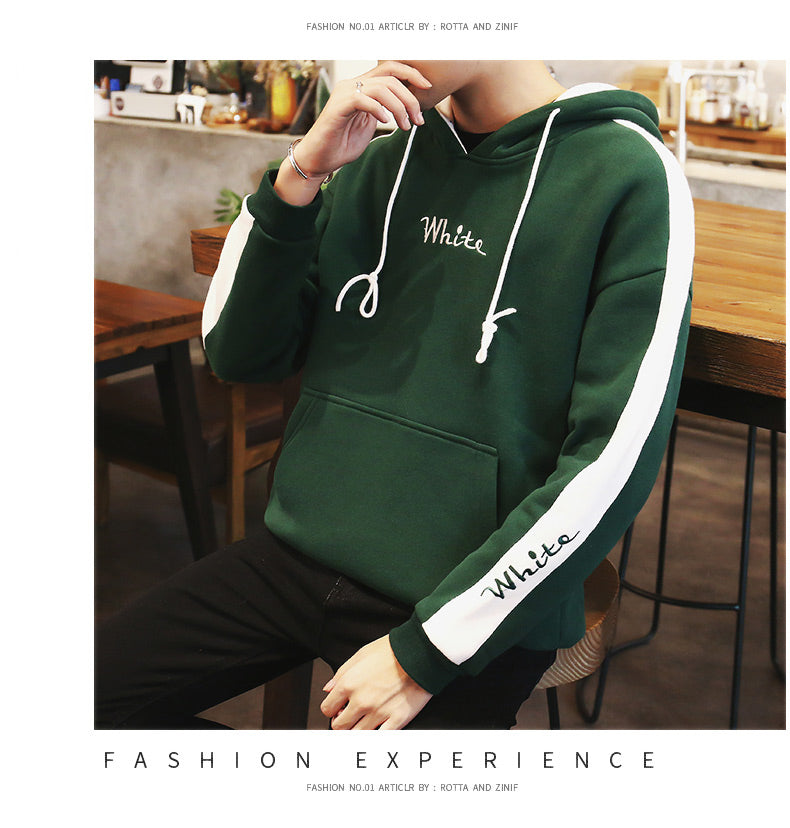 Men Fashion Embroidery Plus Size Pullover Hoodies Sweatshirt - CTHOPER