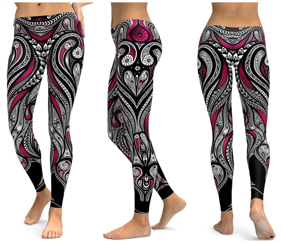 Women Unique Fitness Workout Running Yoga Leggings - CTHOPER