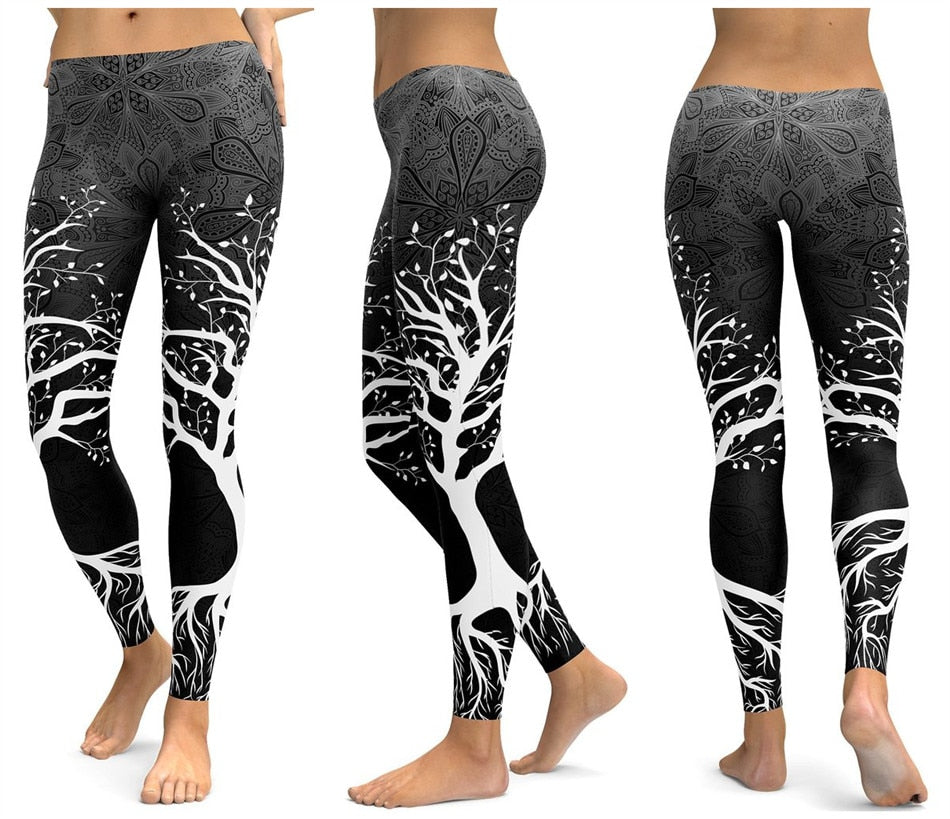 Women Unique Fitness Workout Running Yoga Leggings - CTHOPER