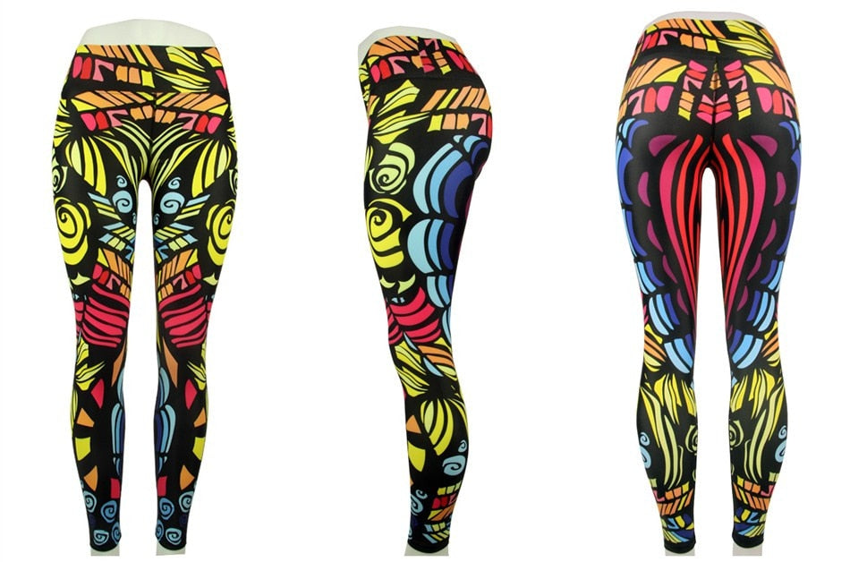 Women Unique Fitness Workout Running Yoga Leggings - CTHOPER