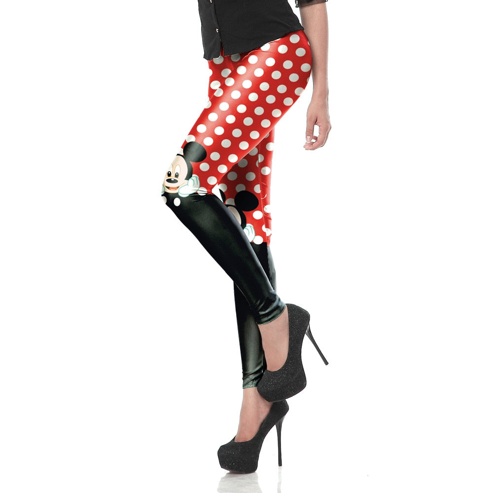 Women Minnie Mickey Mouse Yoga Gym Leggings - CTHOPER