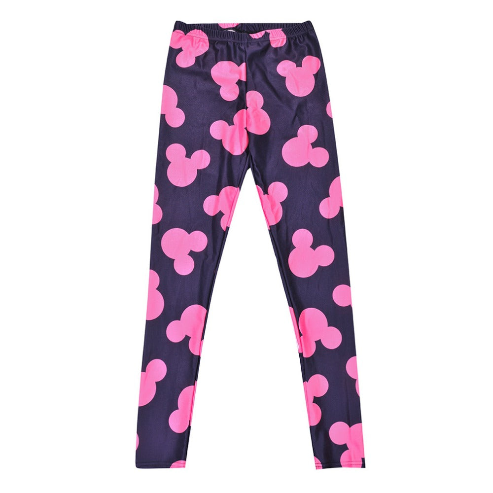 Women Minnie Mickey Mouse Yoga Gym Leggings - CTHOPER