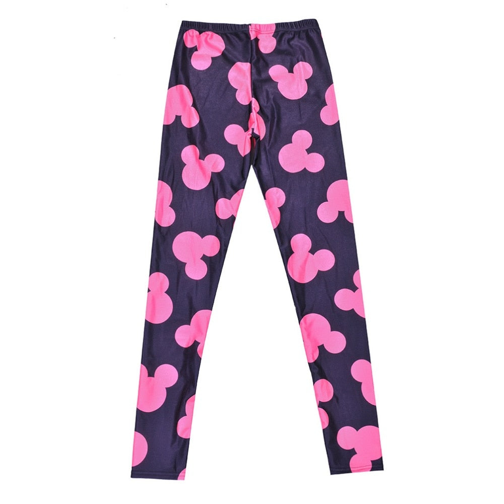 Women Minnie Mickey Mouse Yoga Gym Leggings - CTHOPER