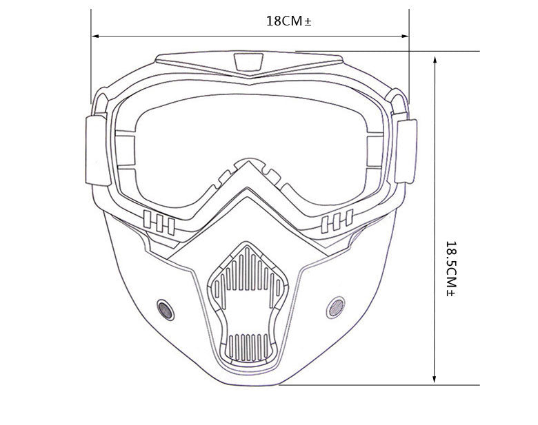 Snowboard Mask Winter Snowmobile Skiing Goggles Windproof Skiing Glass Motocross Sunglasses with Mouth Filter - CTHOPER