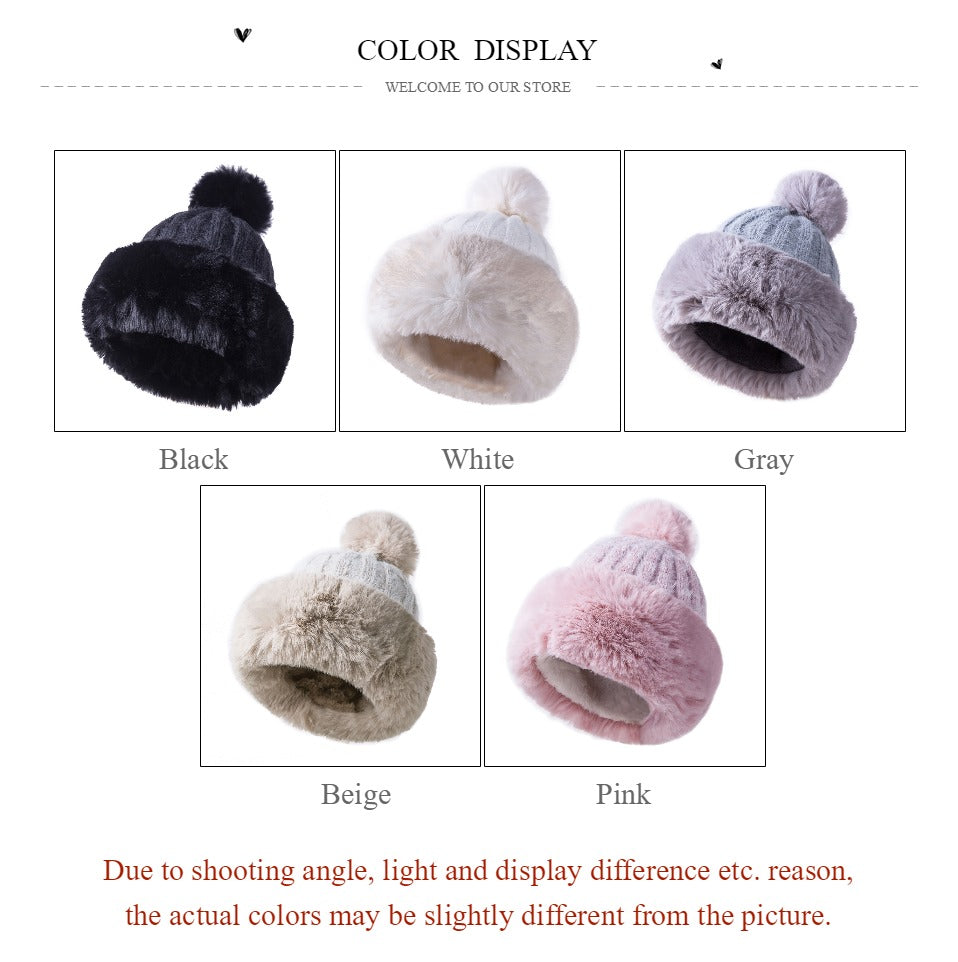 Women Knitted Winter Soft Keep Warm Beanies Plus Velvet Cap - CTHOPER