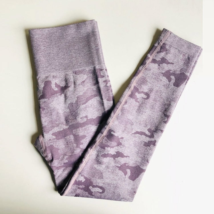 Women's High Waist Camo Seamless Leggings - CTHOPER