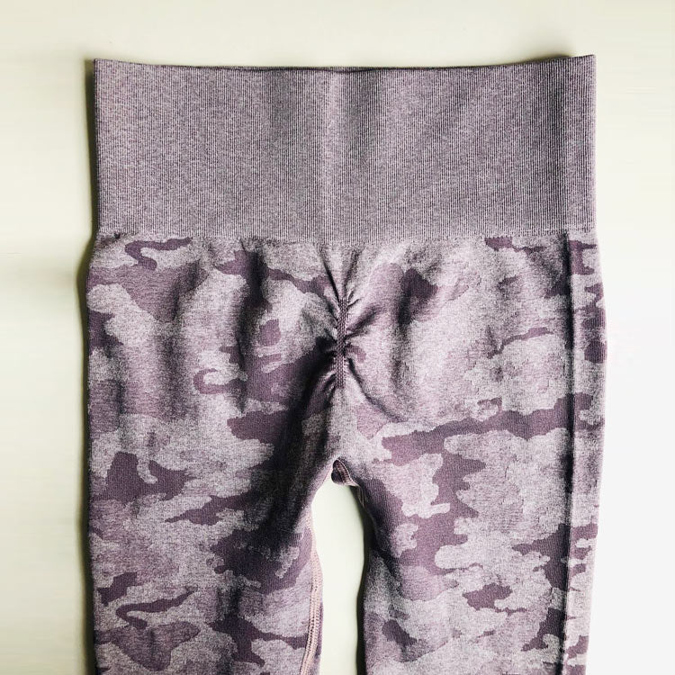 Women's High Waist Camo Seamless Leggings - CTHOPER