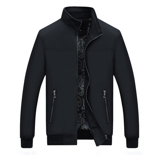 Mens Autumn Casual Stand Collar Zipper Jackets and Coats - CTHOPER