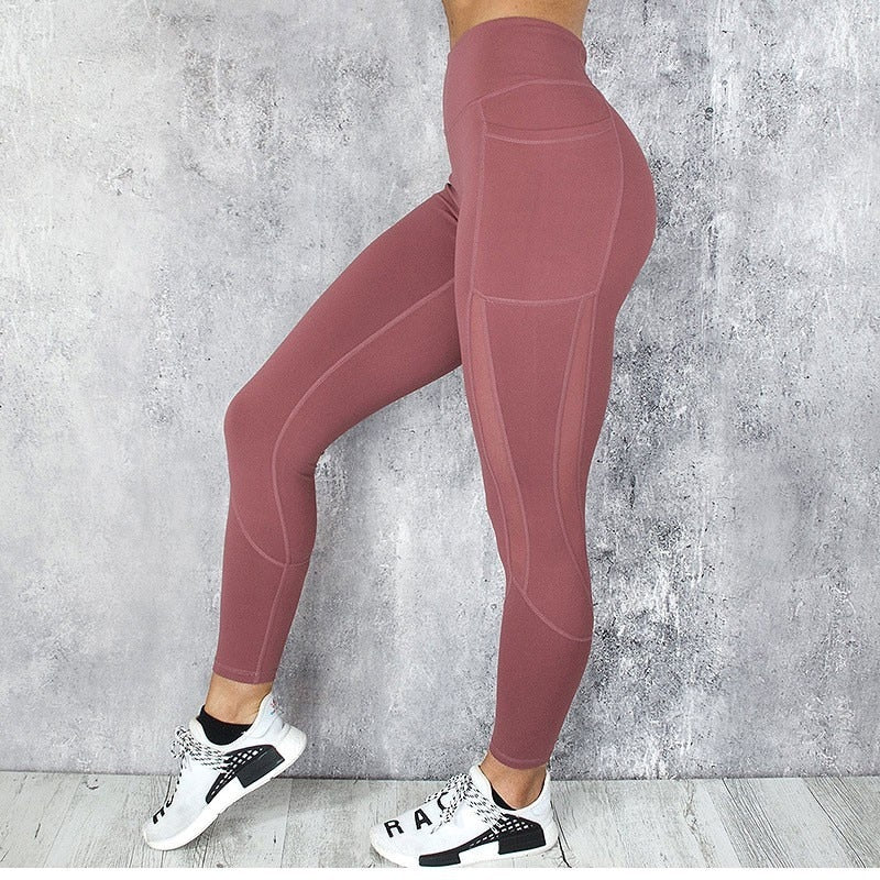 Women Mesh Pocket  Sport Yoga Leggings - CTHOPER