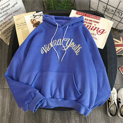 Women Soft Loose Sweet Korean Style Pullover Hooded Leisure Sweatshirts - CTHOPER