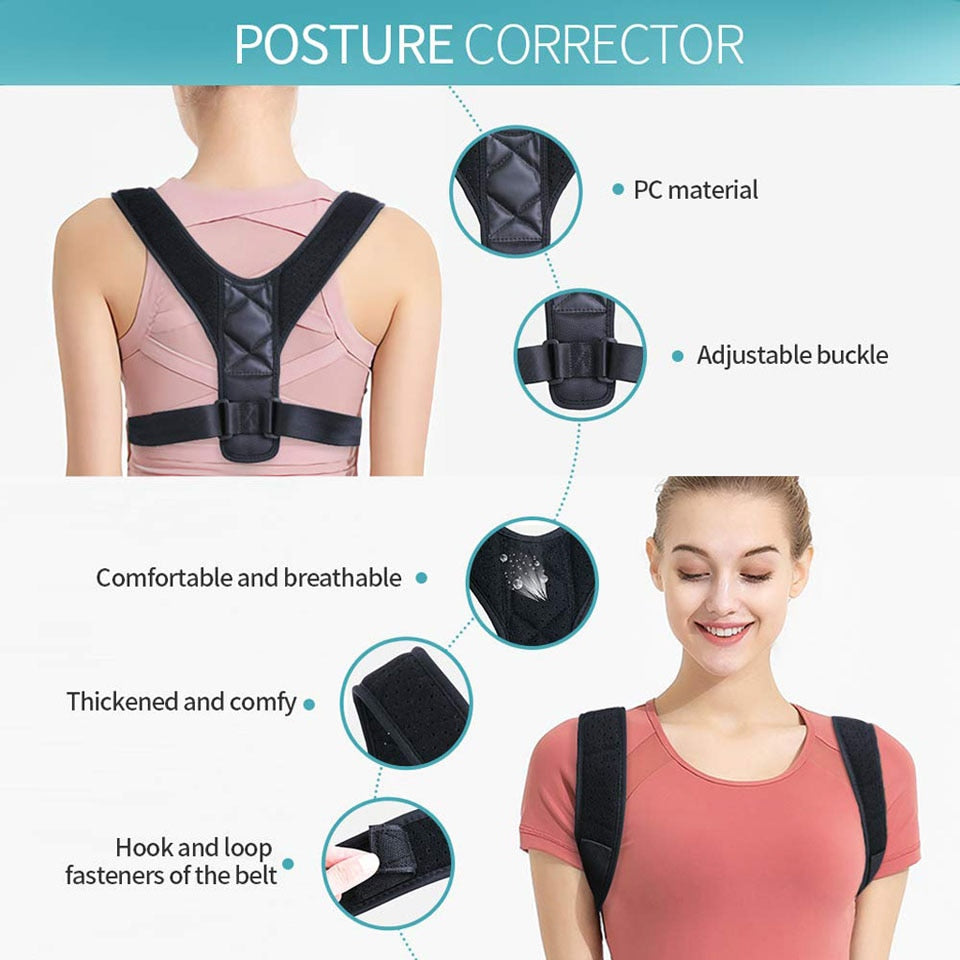 Medical Adjustable Clavicle Posture Corrector for Men Women - Back Posture Brace (Back Straightener) - CTHOPER