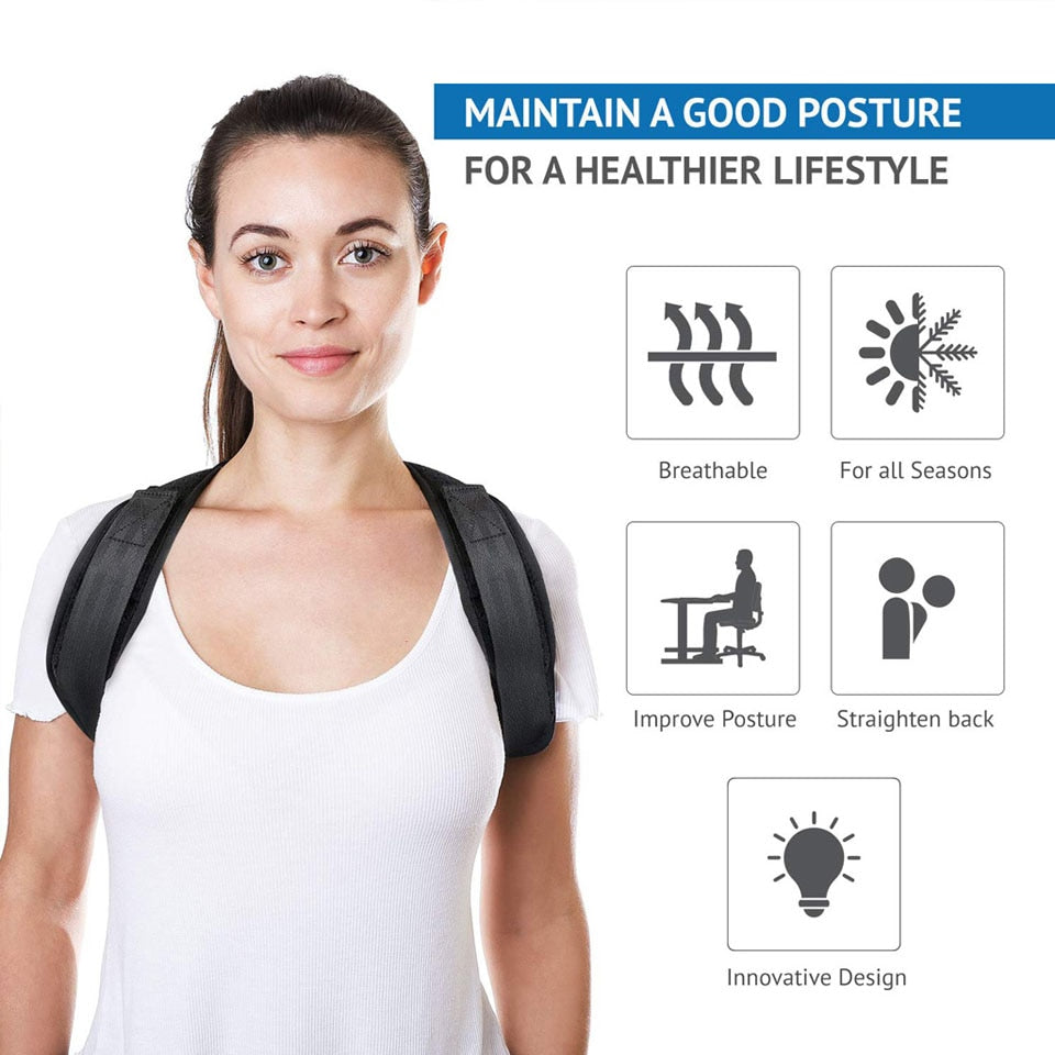 Medical Adjustable Clavicle Posture Corrector for Men Women - Back Posture Brace (Back Straightener) - CTHOPER