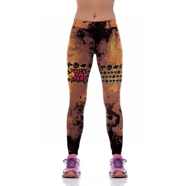 Women's High Waist Printed Halloween Yoga Pants - CTHOPER