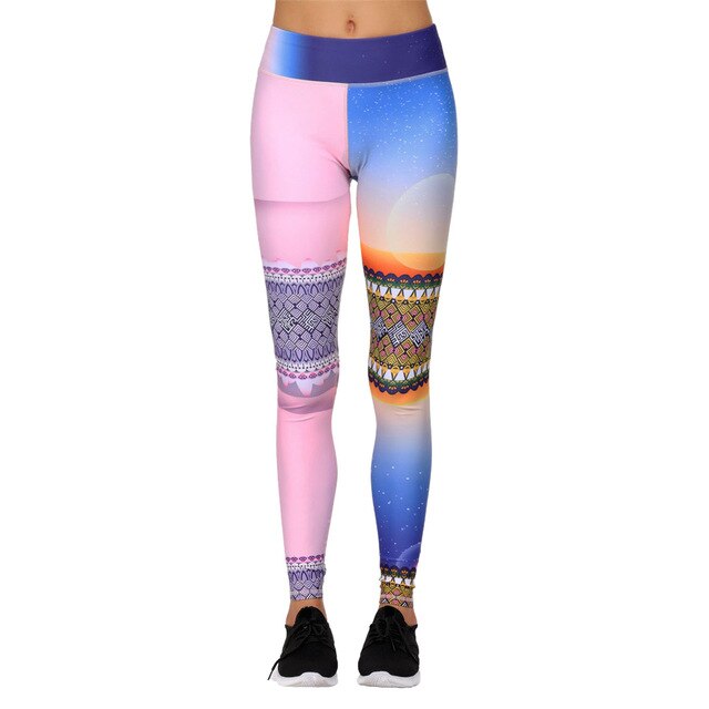 Women's Printed Exercise Seamless Yoga Pants - CTHOPER