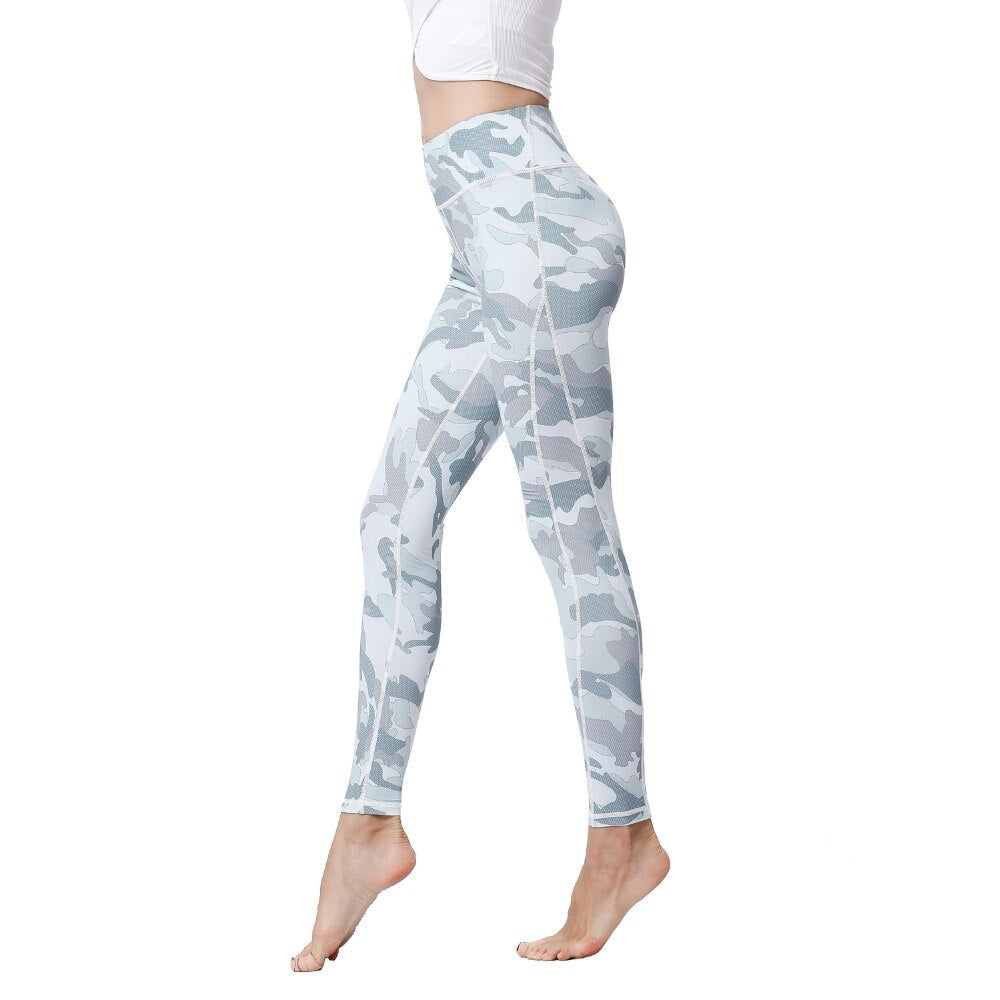 New Women High Waist  Printed Dry Fit Yoga Pants - CTHOPER