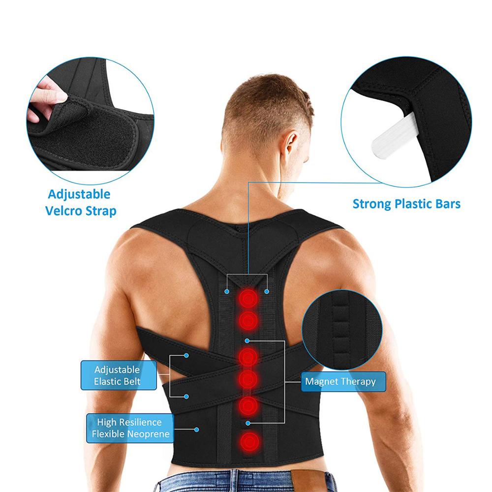 Magnetic Therapy Adjustable Posture Corrector Back Brace Full Back for Men Women - Lower Back Support - CTHOPER