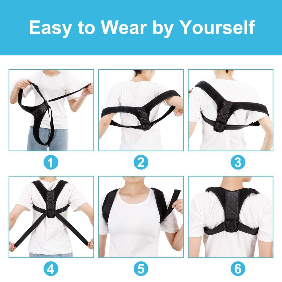 Medical Adjustable Clavicle Posture Corrector for Men Women - Back Posture Brace (Back Straightener) - CTHOPER