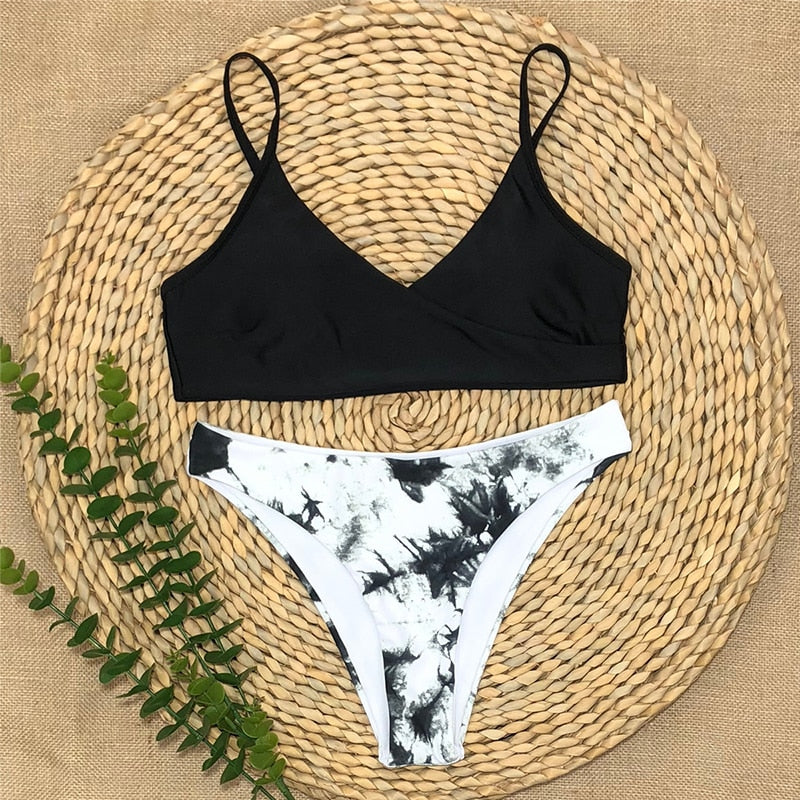 Sexy Black Swimwear Women Bikinis 2020 Mujer Woman Swimsuit Brazilian Tie Dye Bikini Set Female Bathing Suit Biquini Beach Wear