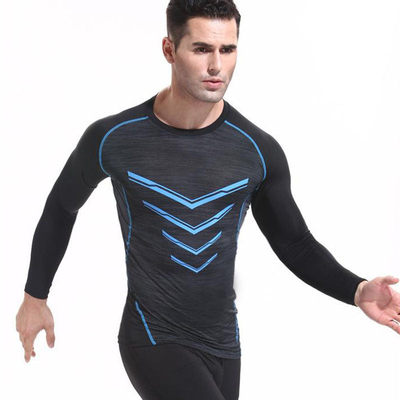 Men's GYM Long Sleeve Compression T Shirts - CTHOPER