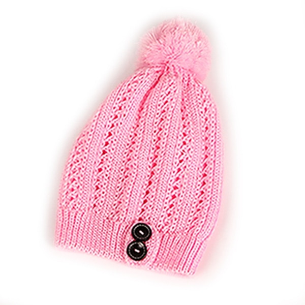 Women Cold Warm Winter Fur Knitted Hat - CTHOPER